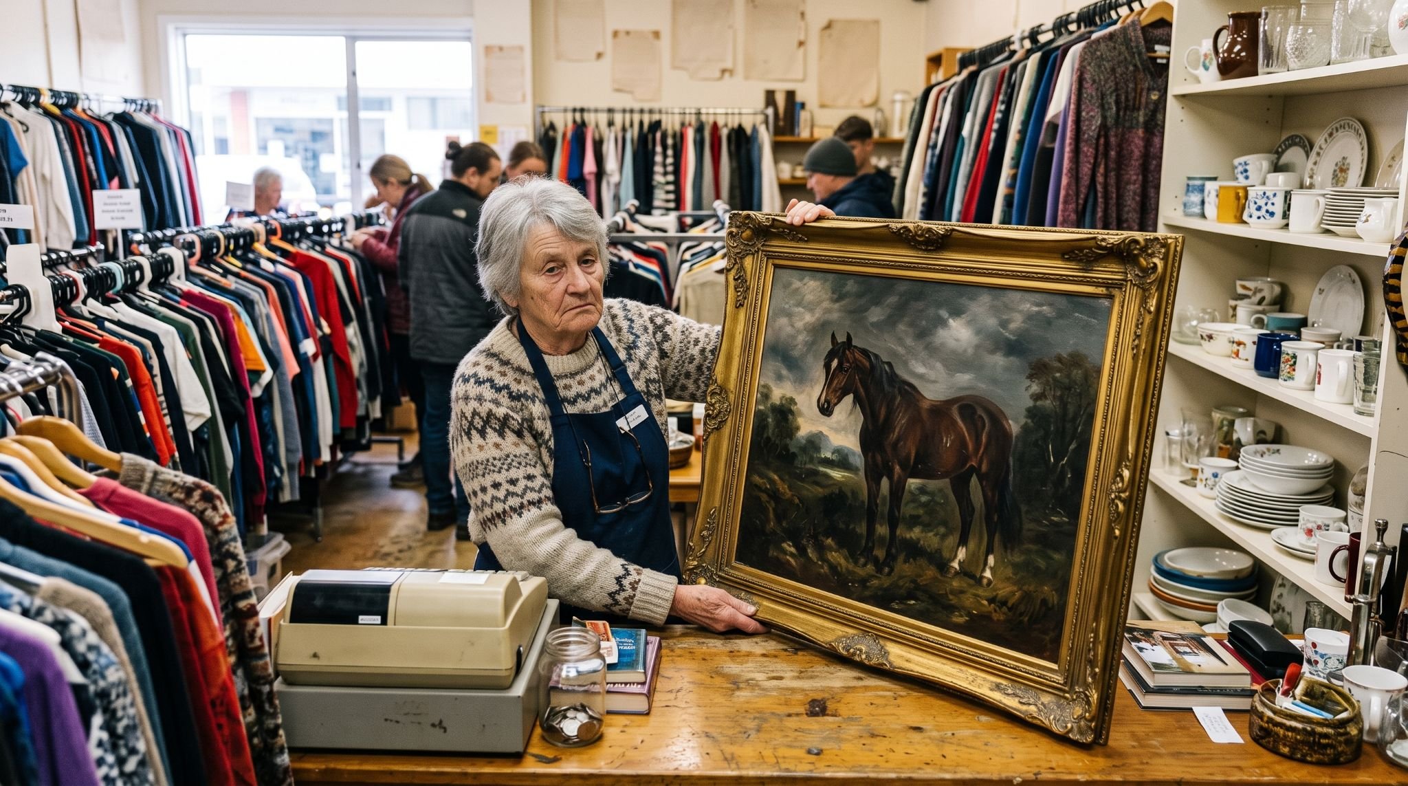 Horse painting keeps galloping back to Oamaru op shop
