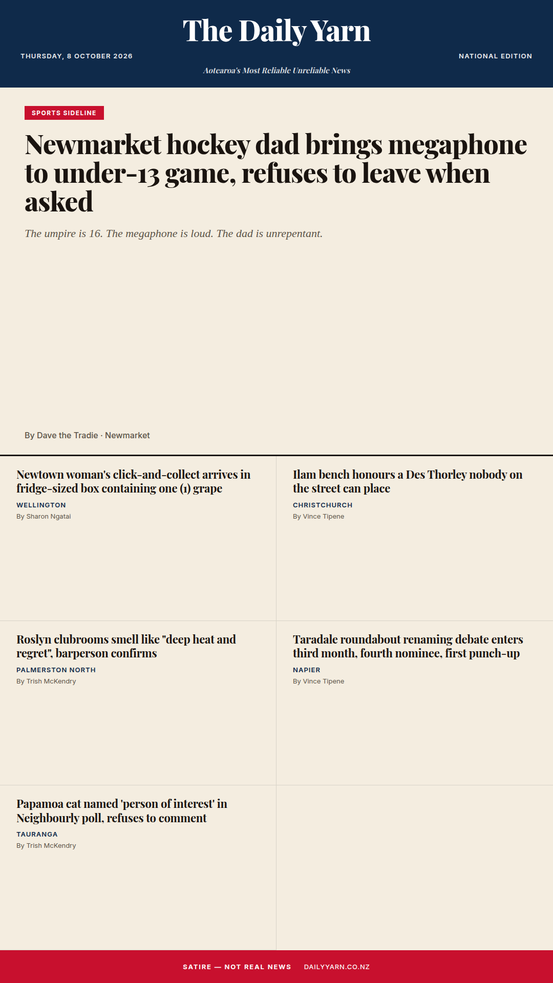Front page 8 Oct 2026